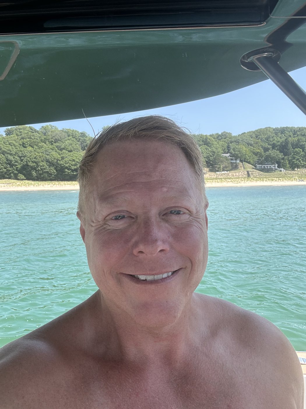 Nate Keag on the water, Lake Michigan